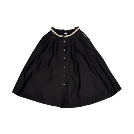 【USED】80's Wool Front Button Flare Skirt Made in France