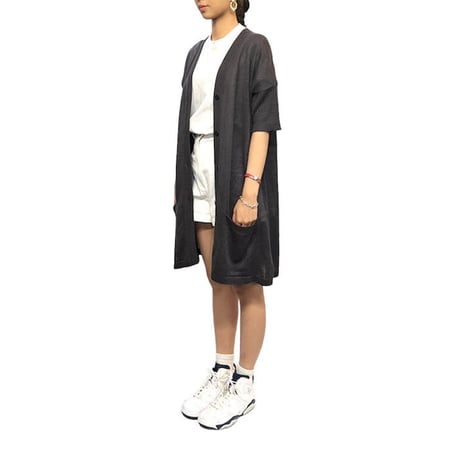【USED】90'S-00'S MAX MARA WEEKEND LINE S/S LOOSE FIT LINEN CARDIGAN