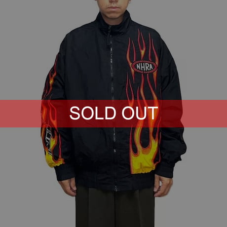【USED】90'S NHRA FIRE PATTERN JACKET