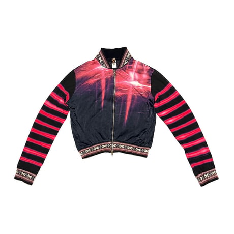 【USED】00's Jean Paul GAULTIER SOLEIL Space Graphic Hybrid Zip Jacket