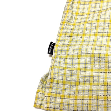 【USED】00's VANS HALF ZIP CHECK SHIRT YELLOW