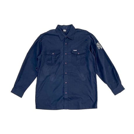 【USED】00'S STUSSY SURPLUS(?) BOX PLEATED FLAP POCKETS SHIRT