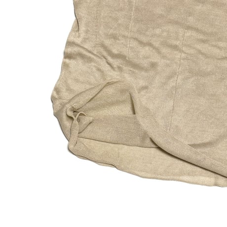 【USED】00's JIL SANDER Sheer Viscose Knit Tank Top Beige
