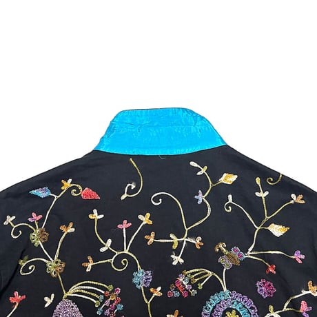 【USED】80's The Quacker Factory EMBROIDERED BEADED BUTTERFLIES JACKET