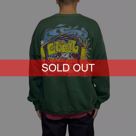 【USED】90's Global Village "Love Shack" Graphic Crewneck Sweatshirt