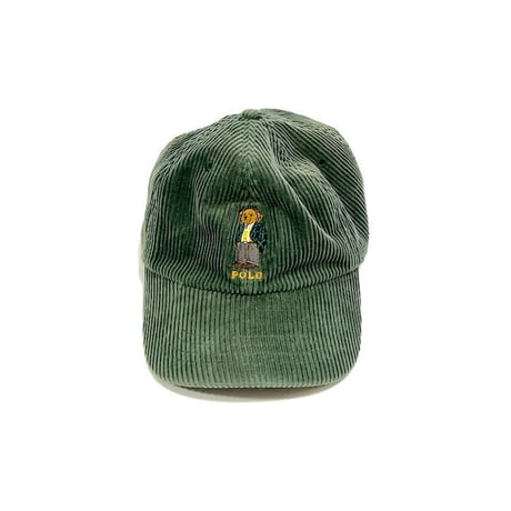 【USED】90'S POLO SPORT RALPH LAUREN POLO BEAR CORDUROY CAP