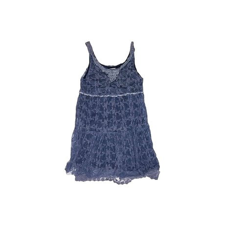 【USED】00's Holly BRACKEN SHEER LACE DRESS SLATE BLUE