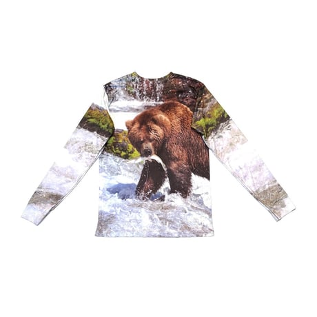 【USED】00's GET A LIFE BEAR PHOTO POLY L/S T-SHIRT