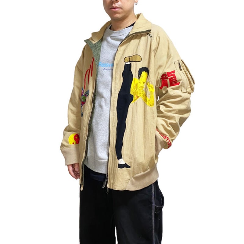 USED】00'S MAHARISHI BRUCE LEE HEMP BOMBER JACK USED】00'S MAHARISHI BRUCE LEE HEMP BOMBER JACK