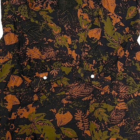【USED】80'S AUTUMN COLOR LEAF PATTERN MAXI DRESS