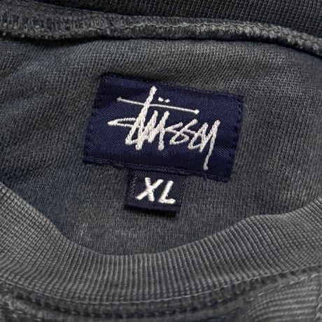 【USED】90's-00's STUSSY Pigment Dyed Sweatshirt Fade Grey