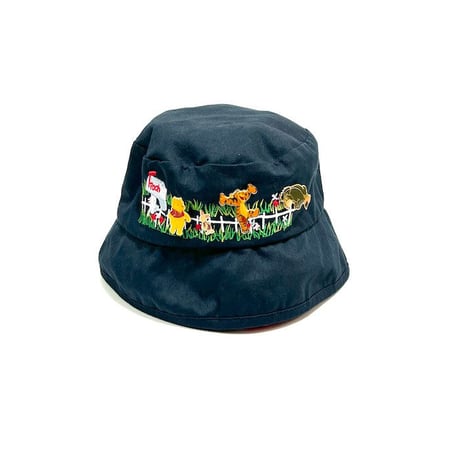 【USED】90'S-00'S WALT DISNEY WORLD POOH BUCKET HAT with PINS