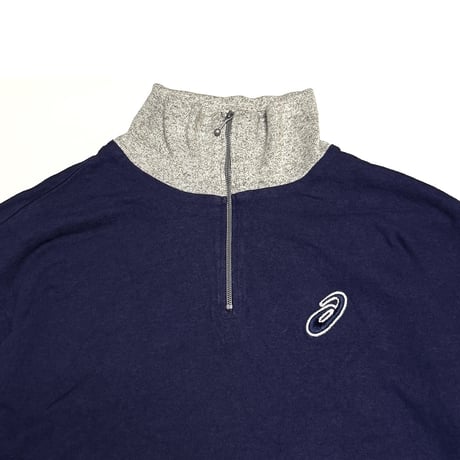 【USED】90's asics Half-Zip Jersey Pullover Made In Italy