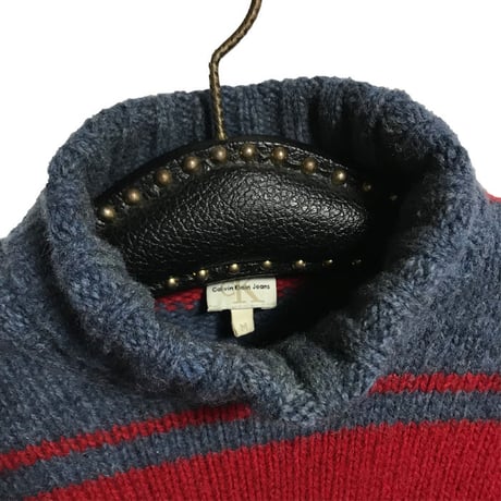 【USED】90'S CK CALVIN KLEIN JEANS HI-NECK WOOL SWEATER