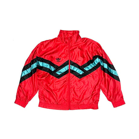 【USED】80'S adidas ZIGZAG LINE POLY JACKET RED