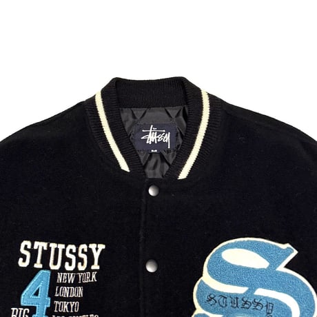 【USED】90's STUSSY "BIG4" VARSITY JACKET