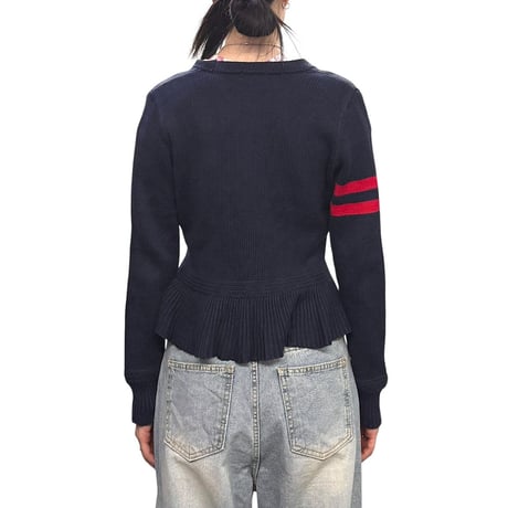 【USED】90's RALPH LAUREN PEPLUM KNIT CARDIGAN