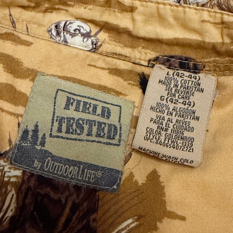 【USED】90's-00's FIELD TESTED by OUTDOORLIFE HUNTING DOG B.D SHIRT