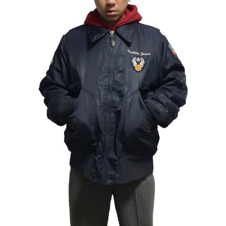 【USED】00'S NAUTICA FLIGHT JACKET NAVY