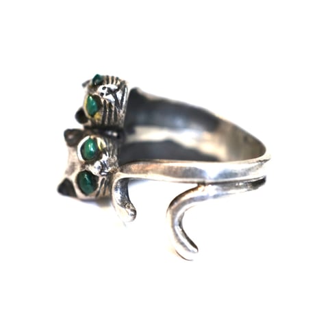 【USED】vintage TWO CATS SILVER RING