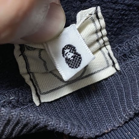 【USED】90'S A BATHING APE SIMPLE SOLDIER BLEACHED SWEATSHIRT