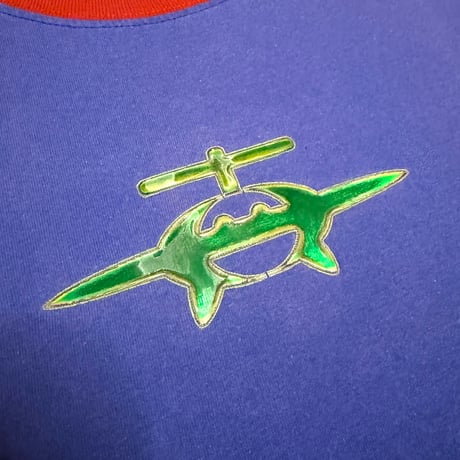 【USED】90's-00's PVC Patch Rave Ringer T-shirt
