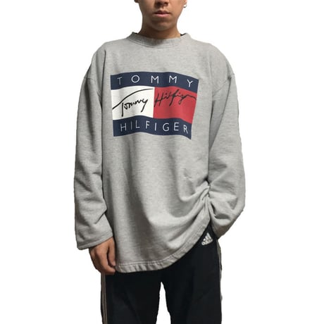 【USED】90'S TOMMY HILFIGER FLAG PRINT SWEATSHIRT