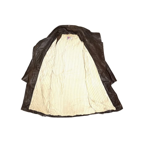 【USED】80's Vision Asymmetric High-Neck Leather Coat Sheep Nappa