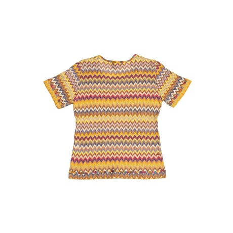【USED】00's DUALVIEW MILANO Zigzag Knit T-shirt