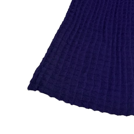 【USED】90's Deep Navy Knit Pleated Midi Skirt