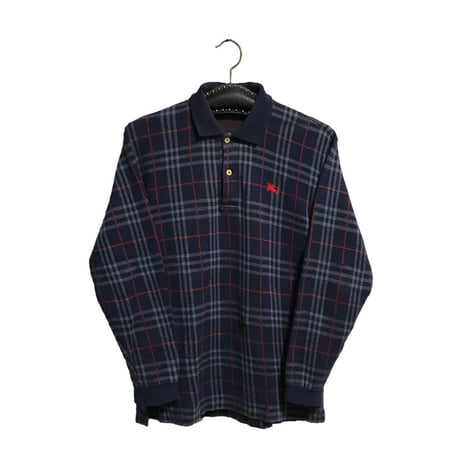【USED】90'S BURBERRYS NOVA CHECK L/S POLO-SHIRT
