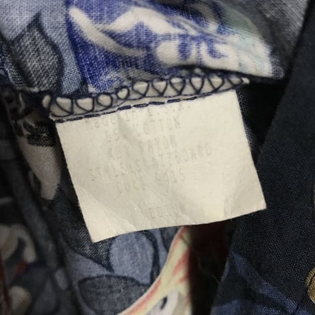 【USED】90'S SKATEBOARD PATTERN ALOHA SHIRT