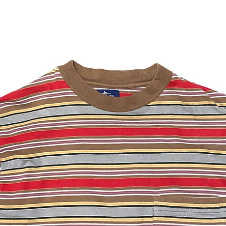 【USED】90'S-00'S STUSSY MULTI BORDER L/S T-SHIRT