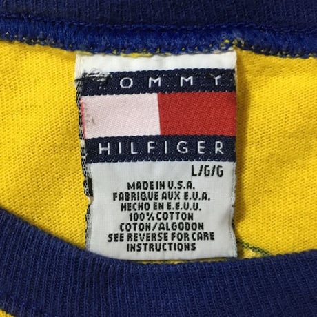 【USED】90'S TOMMY HILFIGER T-SHIRT YELLOW