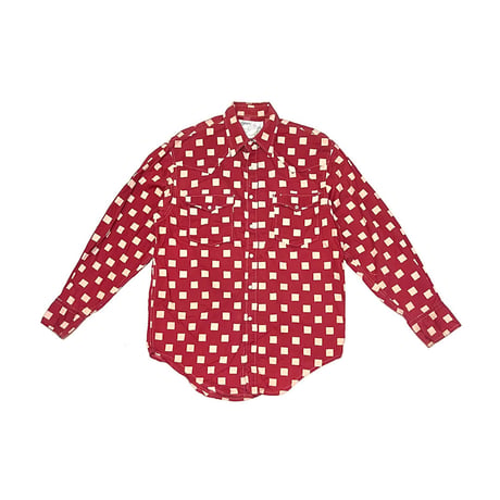 【USED】80's CIMARRON MALAGUENA SQUARE PATTERN WESTERN SHIRT