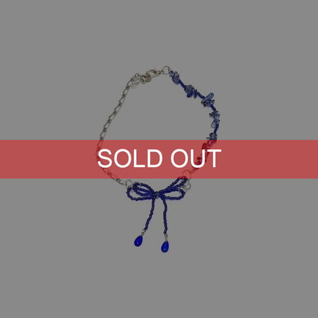 【LIBeRté】Ribbon × Chain necklace