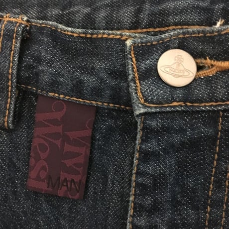 【USED】00'S VIVIENNE WESTWOOD MAN "CUT & SLASH" DENIM PANTS