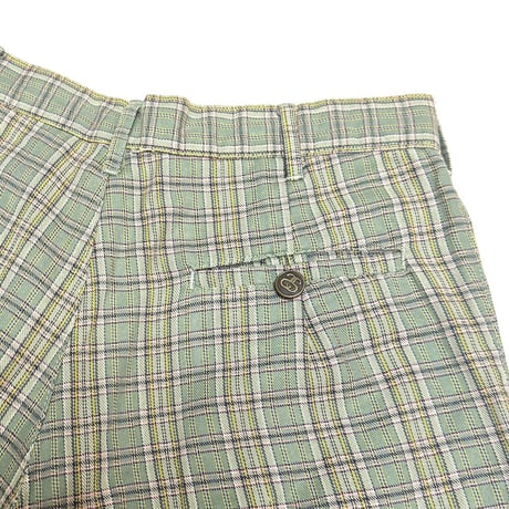 【USED】80's OLD STUSSY CHECK SHORTS GREEN