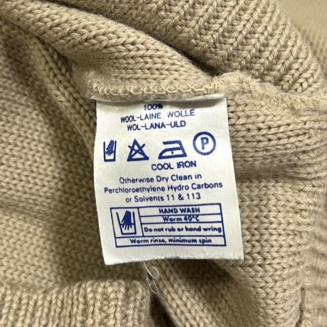 【USED】90'S BURBERRYS MERINO WOOL KNIT SWEATER BEIGE