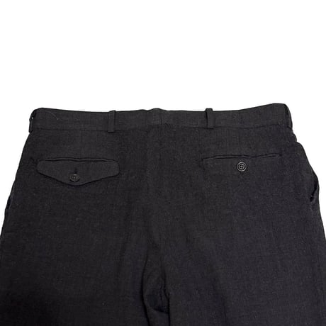 【USED】80's CHAPS Ralph Lauren Wool Wide Slacks Dark Gray Made In Canada