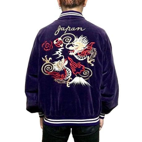 【USED】80'S-90'S VELOR SOUVENIR JACKET PURPLE