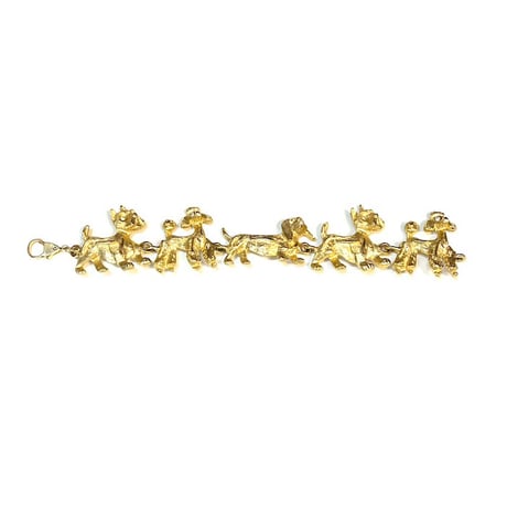 【USED】70's DOGS METAL BRACELET GOLD