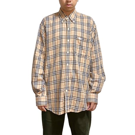【USED】90'S BURBERRYS NOVA CHECK B.D SHIRT