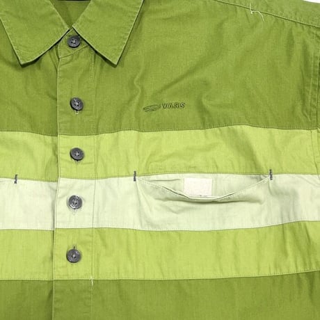 【USED】00'S VANS SWITCHING S/S SHIRT GREEN