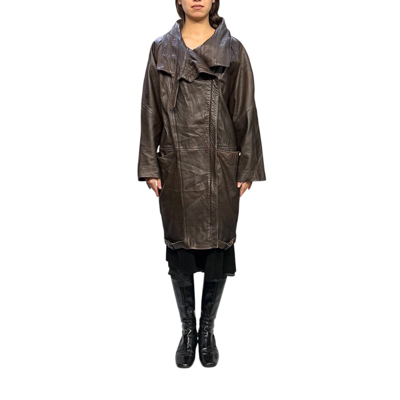 USED】80's Vision Asymmetric High-Neck Leather