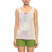 【USED】Vintage Prism Iridescent Sequin Knit Tank