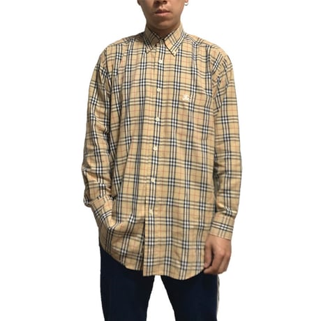 【USED】90'S BURBERRYS NOVA CHECK B.D SHIRT