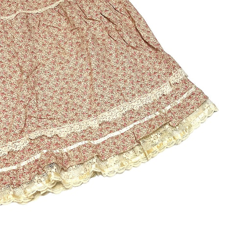 【USED】70'S LIBERTY PATTERN LACE TRIM SKIRT