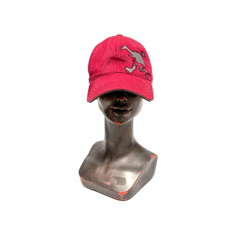 【USED】00's OAKLEY Skull Icon Distressed Red Cap