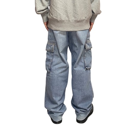 【USED】90's GUESS Wide Straight Fit Denim Cargo Pants
